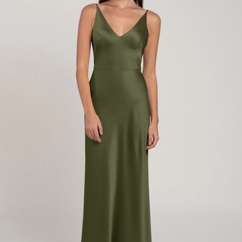 Jenny Yoo Marla Olive Luxe Satin Dress Size 4
